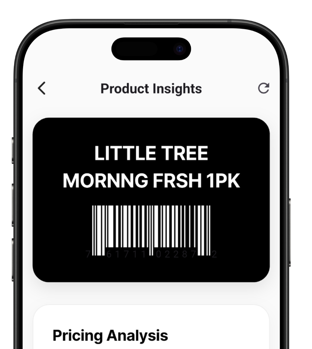 Pexelink app showing product insights and pricing analysis