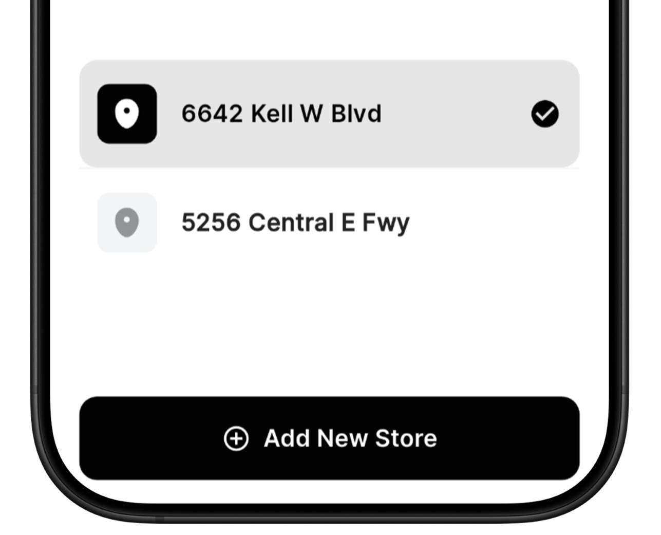 Pexelink app showing store management
